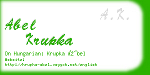 abel krupka business card